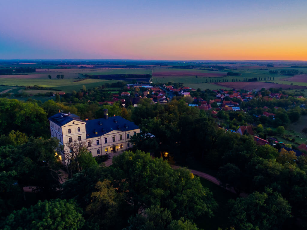 Chateau Mcely at sunset