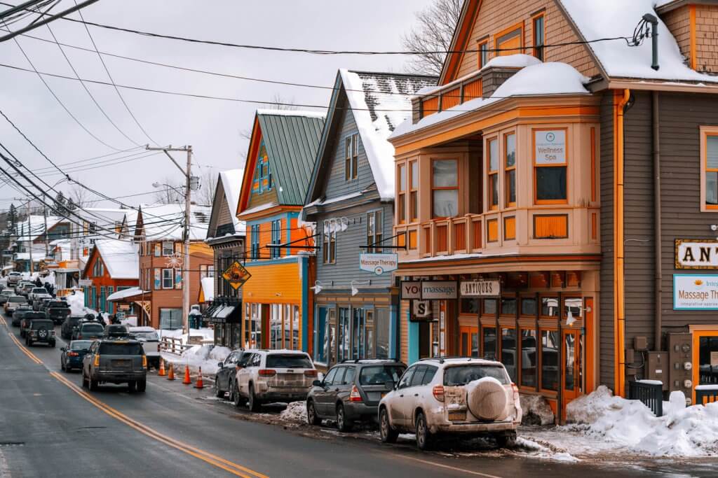 colorful town of Tannersville near Hunter in the Catskills in Upstate New York